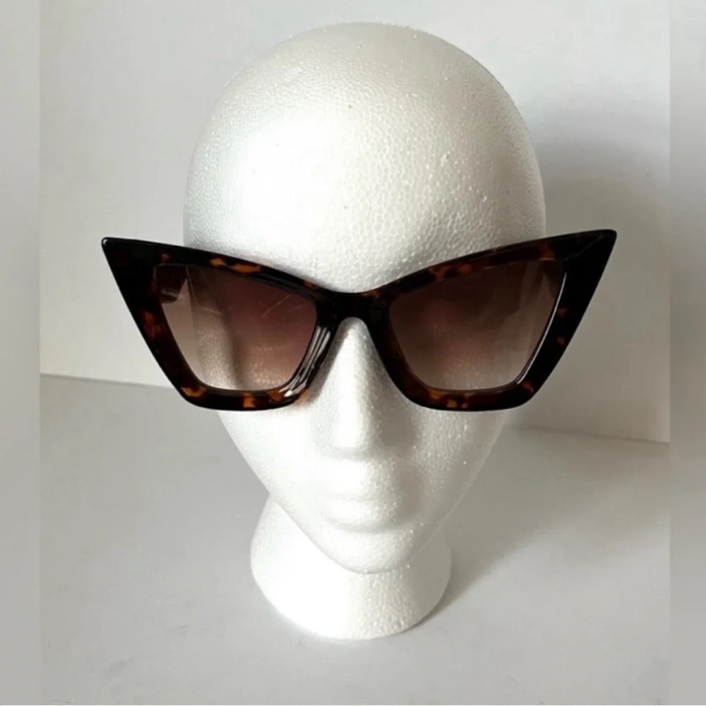 Cat Eye Sunglasses Leopard Frame Oversized Vintage Retro Tortoise Brown Black